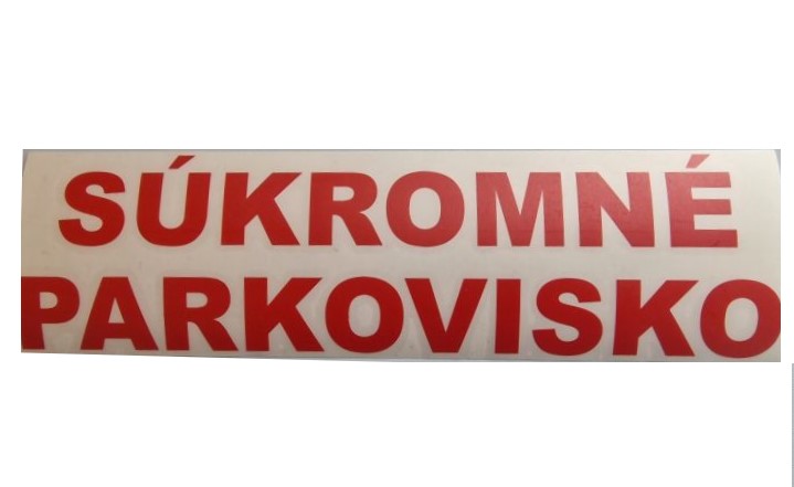 Súkromné parkovisko - červená nálepka