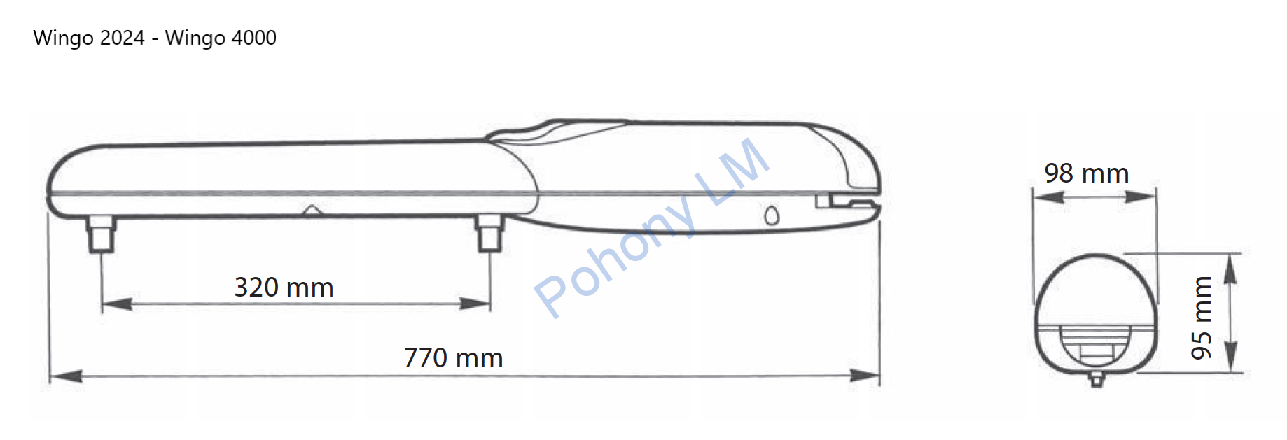 Nice Wingo 2024 - sada bez majáka do šírky prejazdu 4m