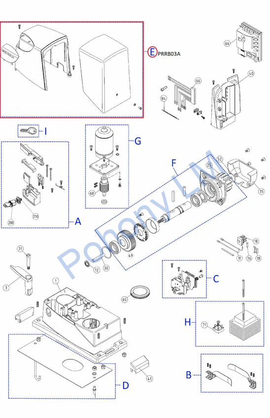 ND Nice kryt pohonu Robus400/Road400 PRRB03A