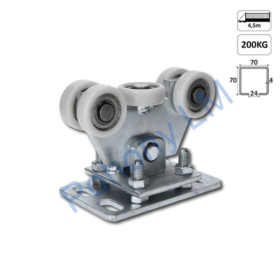Vozík výkyvný pre C-profil 70x70 nylon 5k
