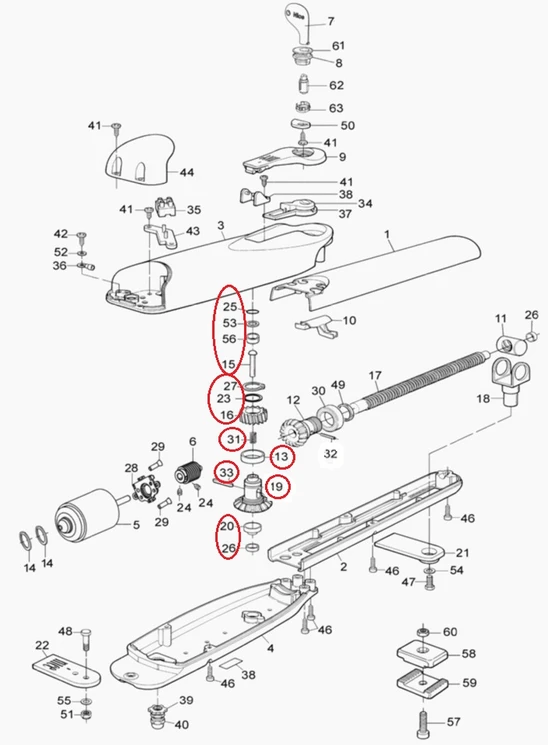ND Nice prevodovka pohonu PRWNG02 pre wingo 230V