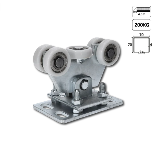 Vozík výkyvný pre C-profil 70x70 nylon 5k