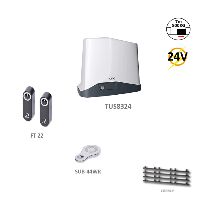 Key Turbo S800 - sada bez majáka pre posuvnú bránu do 800kg