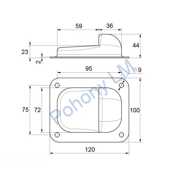 Spodný doraz pre krídlovú bránu KVN380