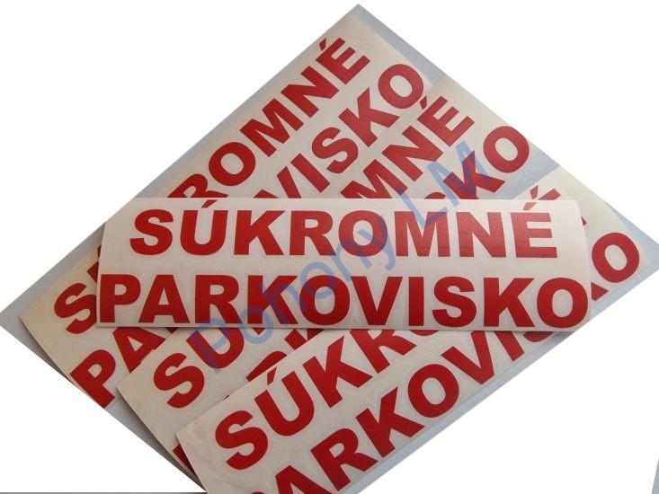 Súkromné parkovisko  - reflexná nálepka