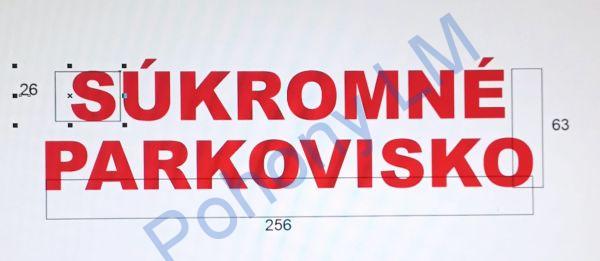 Súkromné parkovisko  - reflexná nálepka