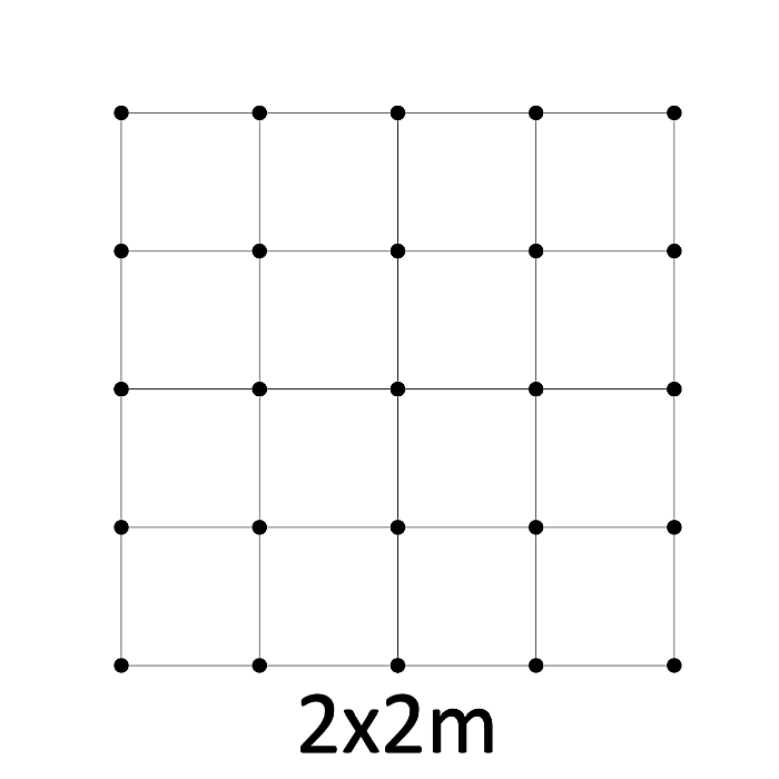 Zelená stena - lanková sieť 2x2
